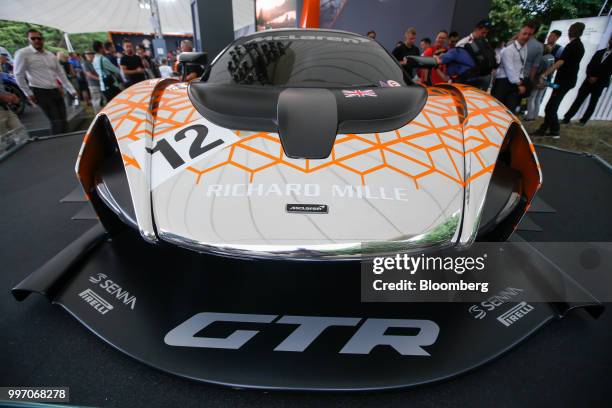 The McLaren Senna GTR Concept supercar, manufactured by McLaren Automotive Ltd., stands on display at the Goodwood Festival of Speed near Chichester,...