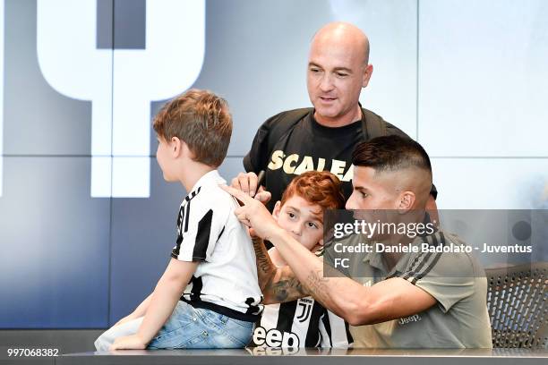 Joao Cancelo during a Juventus Press Conference at Juventus Store on July 12, 2018 in Turin, Italy.