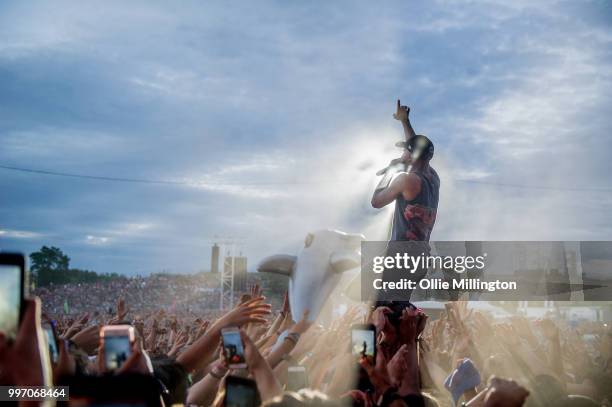 Tory Lanez performs onstage at the mainstage at The Plains of Abraham in The Battlefields Park during day 7 of the 51st Festival d'ete de Quebec on...