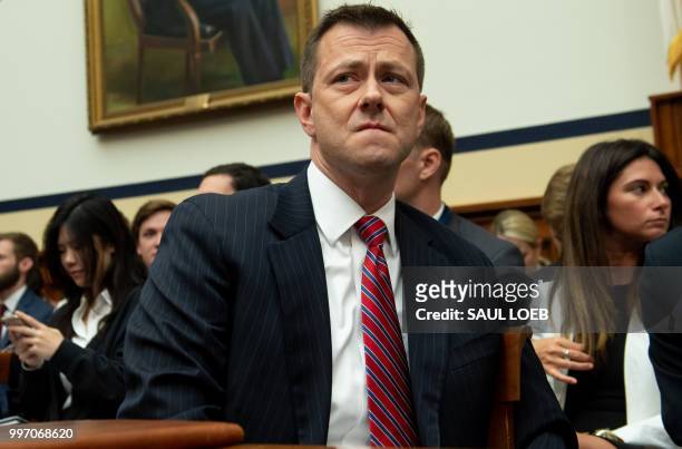 Deputy Assistant FBI Director Peter Strzok arrives to testify on FBI and Department of Justice actions during the 2016 Presidential election during a...