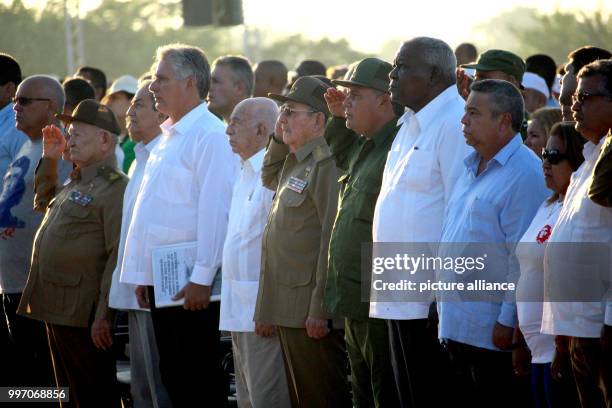 Cuban President Raul Castro takes part in the official celebrations in Santa Clara, Cuba, 08 October 2017. Cuba honors the 50. Anniversary of the...