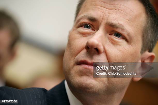 Deputy Assistant FBI Director Peter Strzok prepares to testify before a joint hearing of the House Judiciary and Oversight and Government Reform...