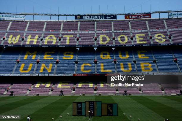 Presentation of Arthur Melo from Brasil after being the first new signing for FC Barcelona 2018/2019 La Liga team in Camp Nou Stadiu, Barcelona on 11...