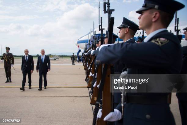 Secretary of Defense James Mattis participates in a Welcoming Ceremony with Croatian Minister of Defense Damir Krsticevic upon landing on July 12,...