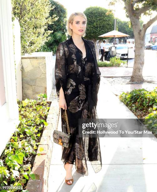 Emma Roberts is seen on July 11, 2018 in Los Angeles, California.