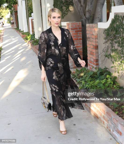 Emma Roberts is seen on July 11, 2018 in Los Angeles, California.