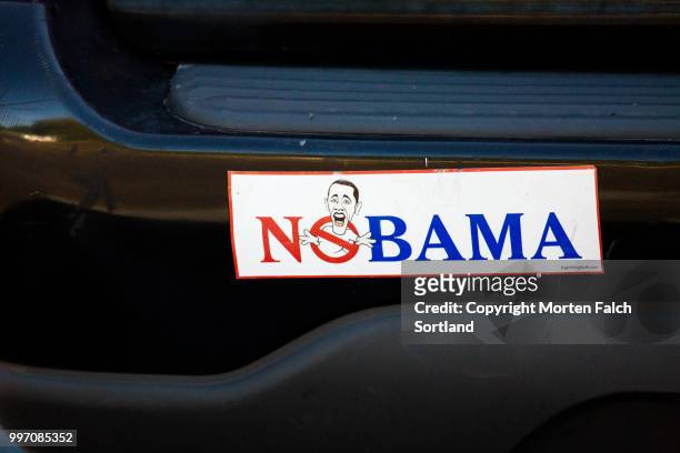 nobama bumper sticker, st. charles, illinois - saint charles missouri stock pictures, royalty-free photos & images