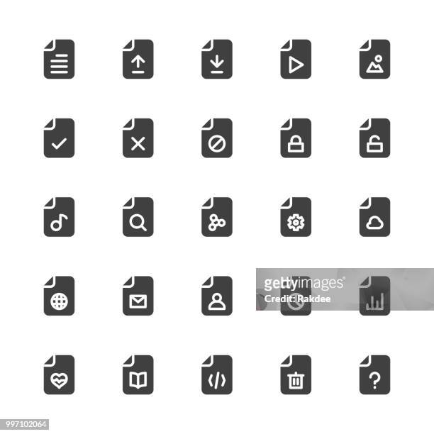 file icons - gray series - paperboard stock illustrations