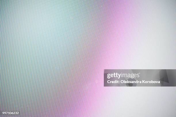 close-up of a colorful moire pattern on a computer screen. - pantalla plasma fotografías e imágenes de stock