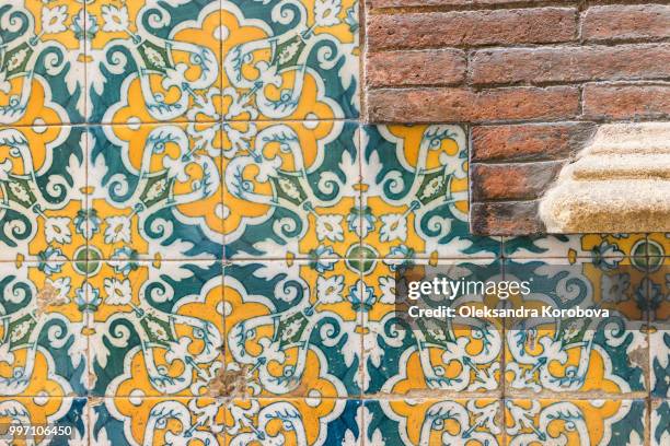 renaissance architecture stonework, ornamental street tile wall design. - renaissance texture stock pictures, royalty-free photos & images