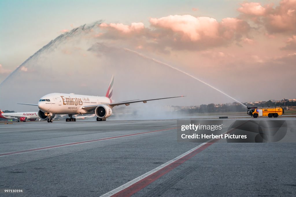First Flight Dubai - Santiago, Chile - Stopover Sao Paulo, Guarulhos