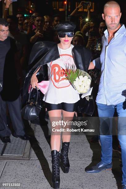 Lady Gaga seen out and about in Manhattan on July 11, 2018 in New York City.