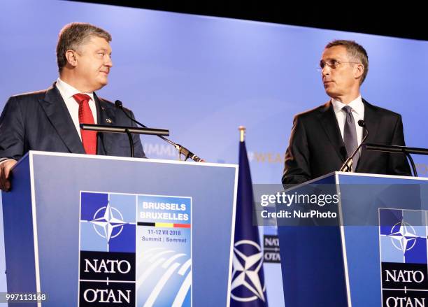 Secretary General, Jens Stoltenberg and President of Ukraine, Petro Poroszenko give a joint press conference regarding Ukraines accession process...