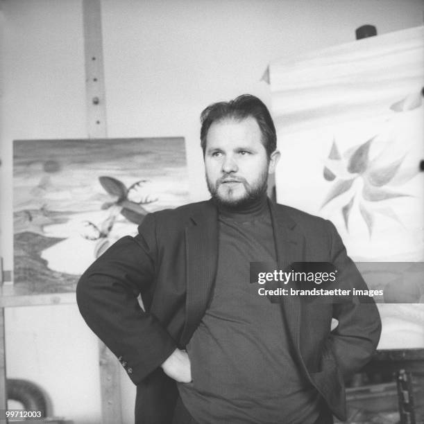 Austrian Painter Anton Lehmden. Photograph. 1968 (Photo by Barbara Pflaum