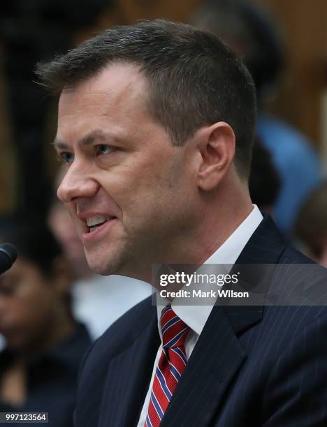 Deputy Assistant FBI Director Peter Strzok speaks during a joint committee hearing of the House Judiciary and Oversight and Government Reform...