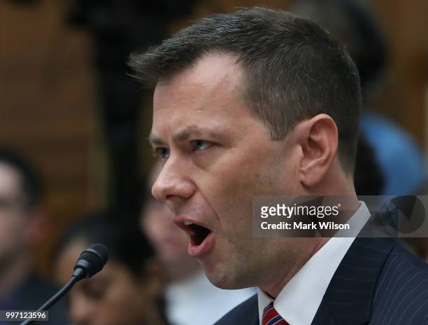 Deputy Assistant FBI Director Peter Strzok speaks during a joint committee hearing of the House Judiciary and Oversight and Government Reform...