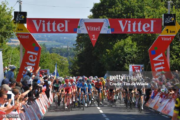 Daniel Oss of Italy and Team Bora Hansgrohe / Nairo Quintana of Colombia and Movistar Team / Vincenzo Nibali of Italy and Bahrain Merida Pro Team /...