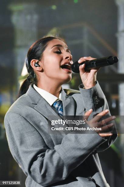 The Late Show with Stephen Colbert and guest Alessia Cara during Wednesday's July 11, 2018 show.