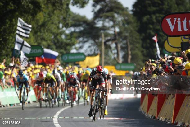 Arrival / Sprint / Daniel Martin of Ireland and UAE Team Emirates / Pierre Latour of France and Team AG2R La Mondiale / during 105th Tour de France...