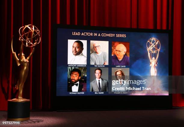 Nominees showcased onstage during the 70th Emmy Awards nominations announcement held at Saban Media Center on July 12, 2018 in North Hollywood,...
