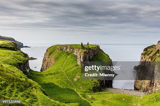 Paesaggio costiero di Dunseverick Northern Ireland Causeway Road Paesaggio costiero di Dunseverick Northern Ireland Causeway Road