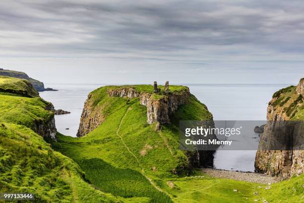 dunseverick northern ireland causeway road coastal landscape - ireland stock pictures, royalty-free photos & images