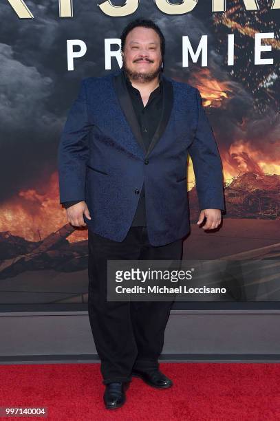 Adrian Martinez attends the 'Skyscraper' New York Premiere at AMC Loews Lincoln Square on July 10, 2018 in New York City.