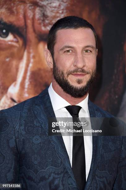 Pablo Schreiber attends the 'Skyscraper' New York Premiere at AMC Loews Lincoln Square on July 10, 2018 in New York City.