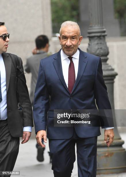 Alain Kaloyeros, former president of the State University of New York's Polytechnic Institute, arrives at federal court in New York, U.S., on...