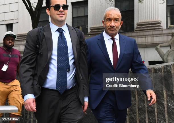 Alain Kaloyeros, former president of the State University of New York's Polytechnic Institute, arrives at federal court in New York, U.S., on...