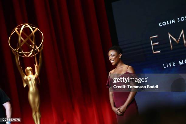 Samira Wiley attends the 70th Emmy Awards Nominations Announcement at Saban Media Center on July 12, 2018 in North Hollywood, California.