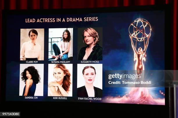 General view of the atmosphere during the 70th Emmy Awards Nominations Announcement at Saban Media Center on July 12, 2018 in North Hollywood,...