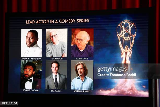 General view of the atmosphere during the 70th Emmy Awards Nominations Announcement at Saban Media Center on July 12, 2018 in North Hollywood,...
