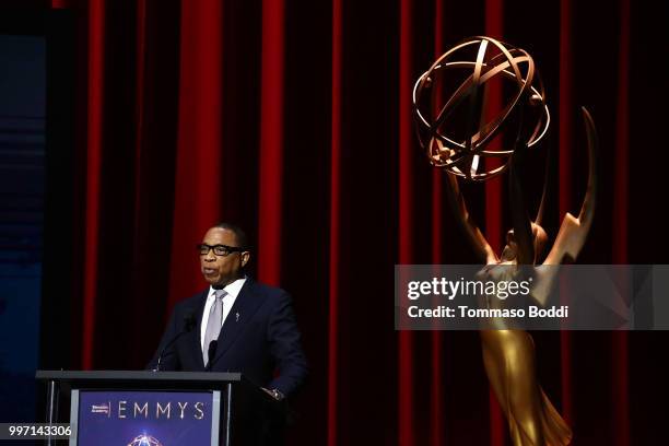 Hayma Washington attends the 70th Emmy Awards Nominations Announcement at Saban Media Center on July 12, 2018 in North Hollywood, California.