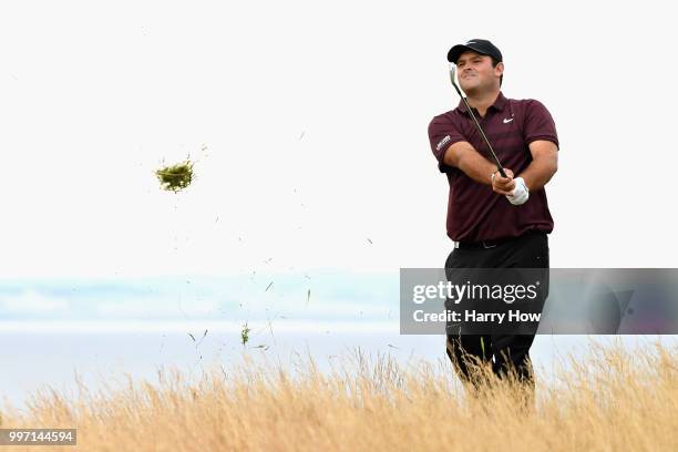 Patrick Reed of USA plays out of the rough on hole fifteen during day one of the Aberdeen Standard Investments Scottish Open at Gullane Golf Course...