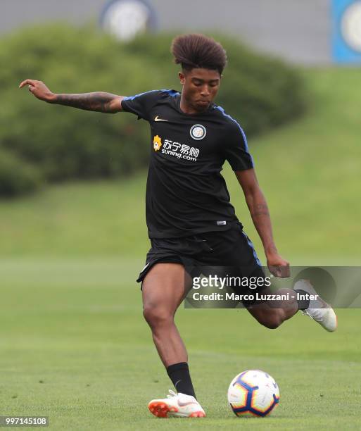 Eddy Salcedo of FC Internazionale in action during the FC Internazionale training session at the club's training ground Suning Training Center in...