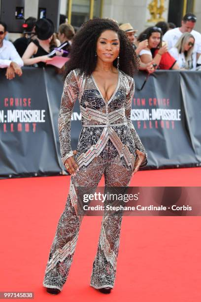 Actress Angela Bassett attends the Mission: Impossible - Fallout' Global Premiere in Paris on July 12, 2018 in Paris, France.