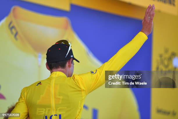 Podium / Greg Van Avermaet of Belgium and BMC Racing Team Yellow Leader Jersey / Celebration / during 105th Tour de France 2018, Stage 6 a 181km...