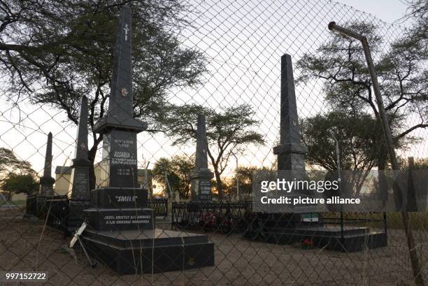 Picture of a cemetery for high-ranking leaders of the Herero ethnic group in Okahandja, Namibia, taken 14 May 2017. The governments of Germany and...