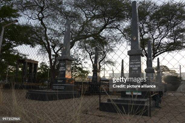 Picture of a cemetery for high-ranking leaders of the Herero ethnic group in Okahandja, Namibia, taken 14 May 2017. The governments of Germany and...