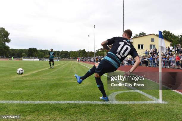 Ondrej Duda of Hertha BSC during the game between MSV Neuruppin against Hertha BSC at the Volkspar-Stadion on july 12, 2018 in Neuruppin, Germany.