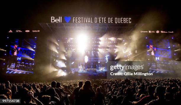 Alex Pall, Andrew Taggart and Matt Mcguire of Chain Smokers perform onstage at the mainstage at The Plains of Abraham in The Battlefields Park during...