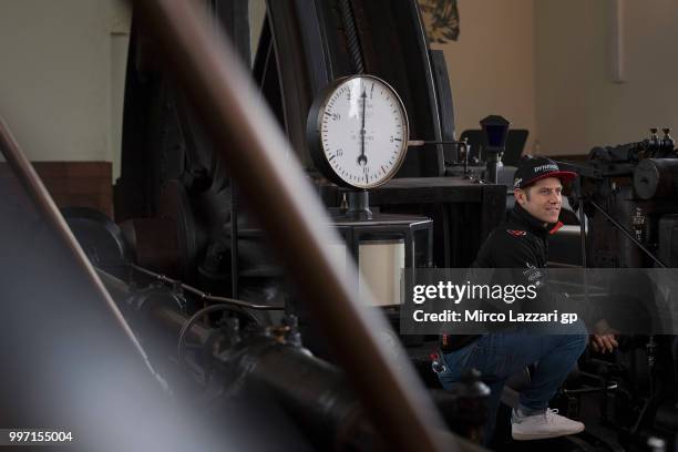 Marcel Schrotter of Germany and Dynavolt Intact GP looks on during the pre-event "MotoGP riders visit the historic Oelsnitz / Erzgebirge coal mine "...