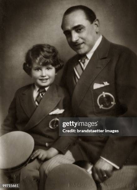 Hubert Marischka with his son Georg. Vienna. Photograph. 1929 (Photo by Photoarchiv Setzer-Tschiedel