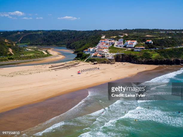 The view over Praia de Odeceixe, the beach of Odeceixe, southern Portugal.