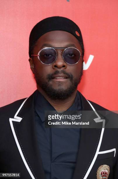 Will.i.am attends a photocall to launch season 2 of "The Voice: Kids" at Madame Tussauds on July 12, 2018 in London, England.