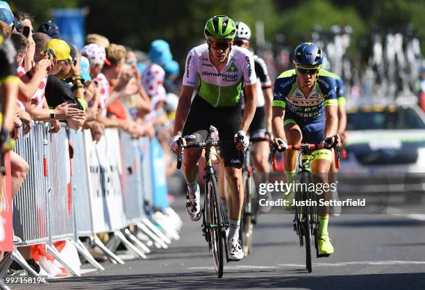 Arrival / Jay Robert Thomson of South Africa and Team Dimension Data / Timothy Dupont of Belgium and Team Wanty Groupe Gobert / during 105th Tour de...