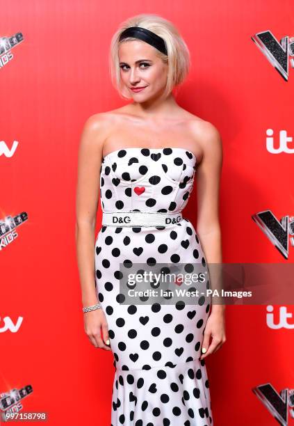 Pixie Lott attending a photocall to launch The Voice Kids, at Madame Tussauds in London.