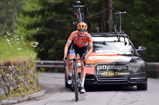 Megan Guarnier of The United States and Boels - Dolmans Cycling Team / during the 29th Tour of Italy 2018 - Women, Stage 7 a 15km Individual time...