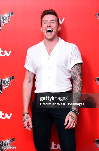 Danny Jones attending a photocall to launch The Voice Kids, at Madame Tussauds in London.